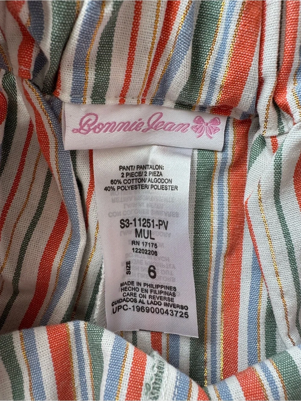 Bonnie Jean Striped Shorts multicolor Size 6
